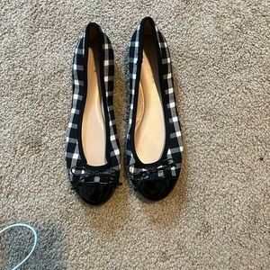 Black and White Plaid Banana Republic Flats